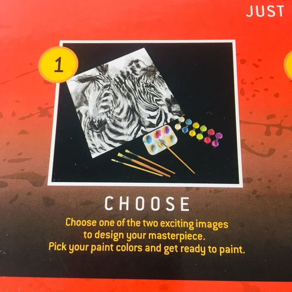 Art By Stephen Fiskwich Create Your Own Art Kit Painting 2 Set Horse & Zebra NEW